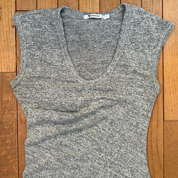 T by Alexander Wang Light Gray Jersey Knit Draped Back Maxi Dress - XS - Picture 4 of 10